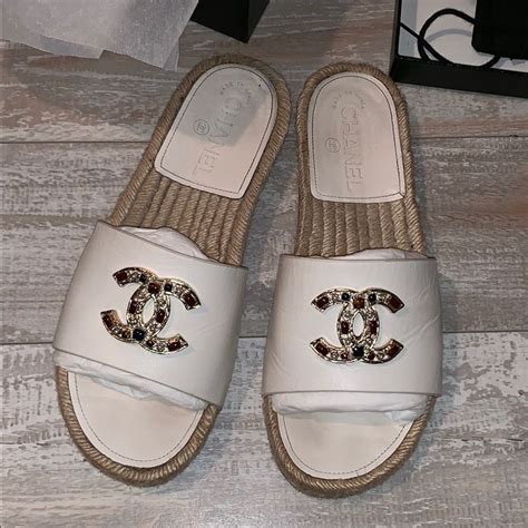 chanel sandal espadrilles|authentic chanel espadrilles.